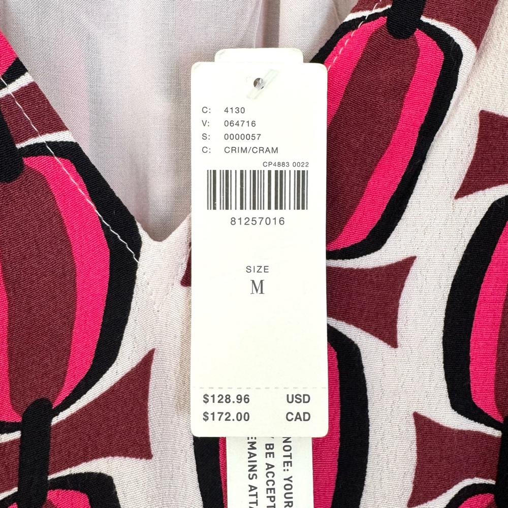 NWT Anthropologie Robin Tiered Flutter Sleeve Mini Dress Geometric Print Medium - Picture 9 of 9